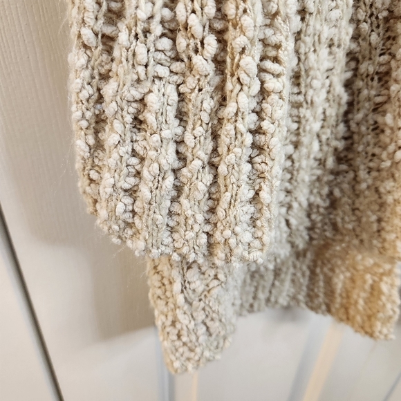 On the Road M/L Boho Open Cardigan Sweater Popcorn Knit made with Vegan Yarn - Picture 7 of 10